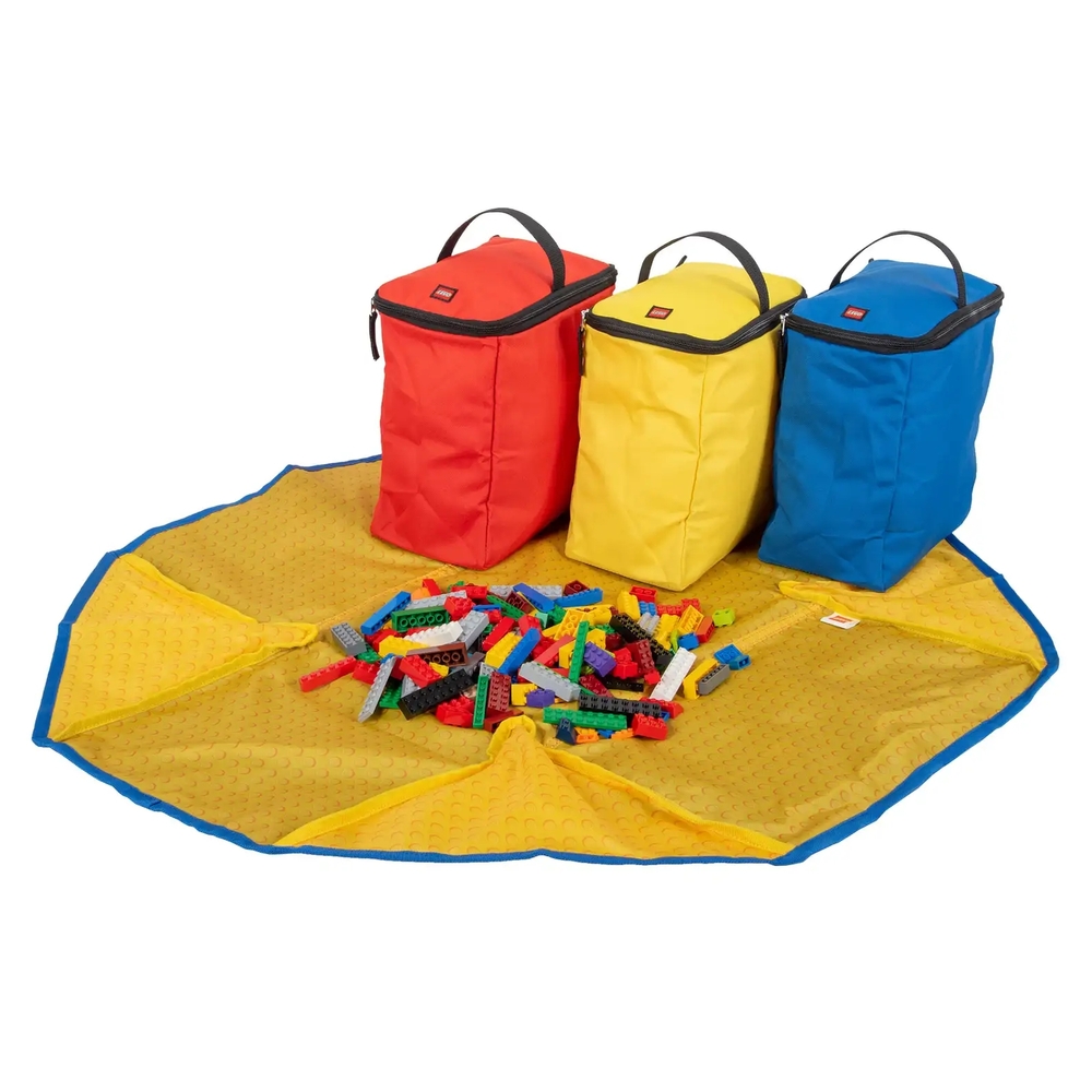 Lego Blue Red and Yellow Storage Bags